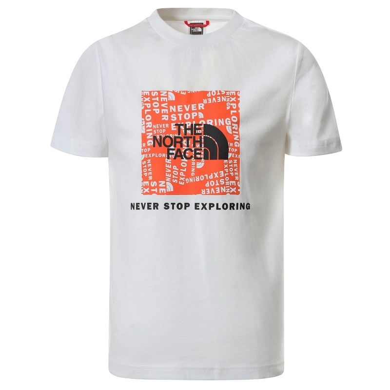 T-Shirt The North Face Enfant S/S Box Tee TNF White Red Orange