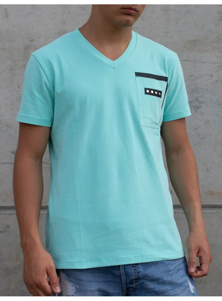 T-SHIRT TURQUOISE HOMMES