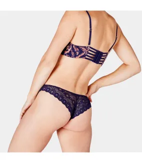 Tanga en dentelle française bleu navy Yaoundé