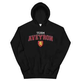 Team Aveyron avec blason et écriture universitaire - Sweat à capuche