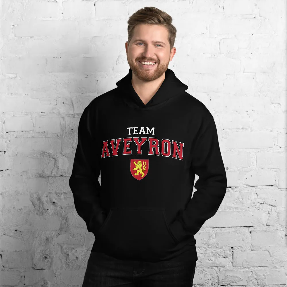 Team Aveyron avec blason et écriture universitaire - Sweat à capuche