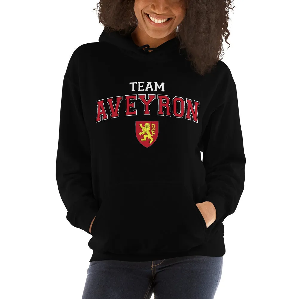 Team Aveyron avec blason et écriture universitaire - Sweat à capuche