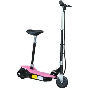 Trottinette électrique 120 W pliable pour enfants à partir de 7 ans hauteur de guidon et selle réglable 10 Km/h max. rose noir r